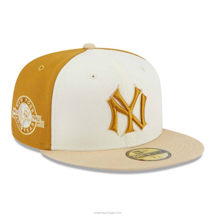 FFTN858 New Era boné ajustado marrom 59fifty aniversário do new york yankees