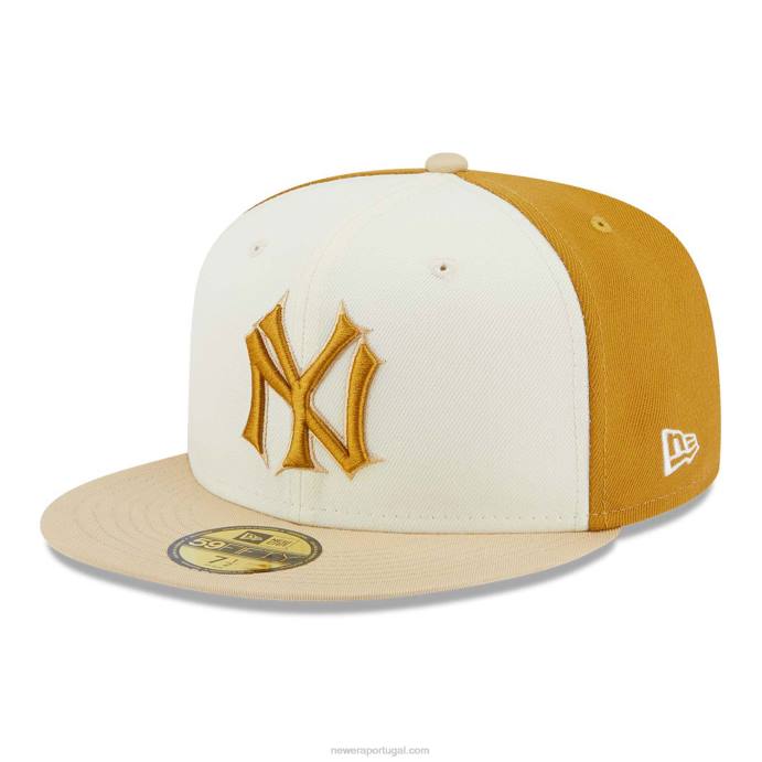 FFTN858 New Era boné ajustado marrom 59fifty aniversário do new york yankees