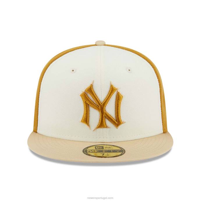 FFTN858 New Era boné ajustado marrom 59fifty aniversário do new york yankees