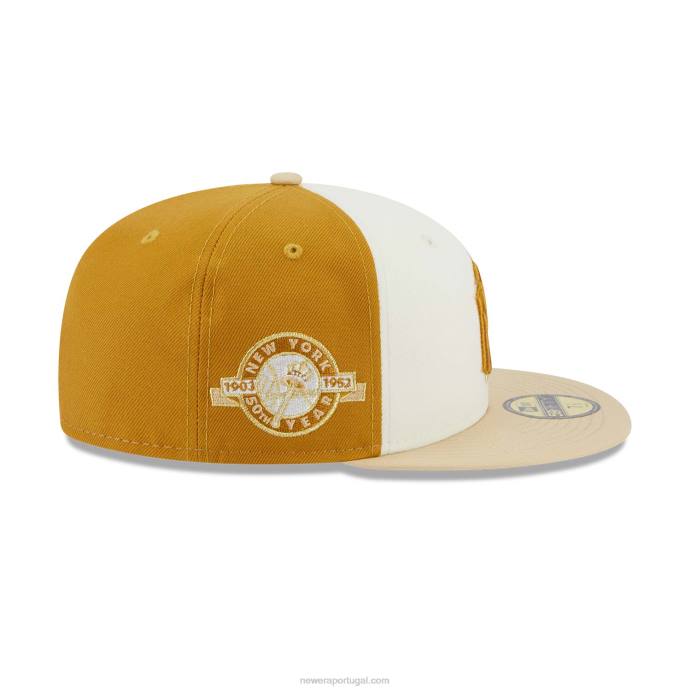 FFTN858 New Era boné ajustado marrom 59fifty aniversário do new york yankees