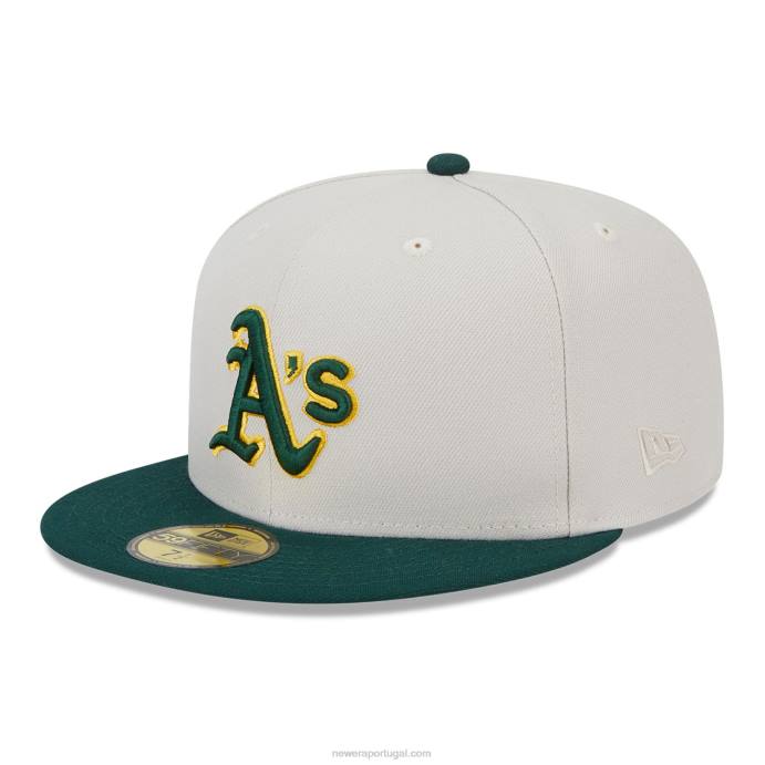FFTN859 New Era Oakland Athletics varsity letter stone boné 59fifty ajustado
