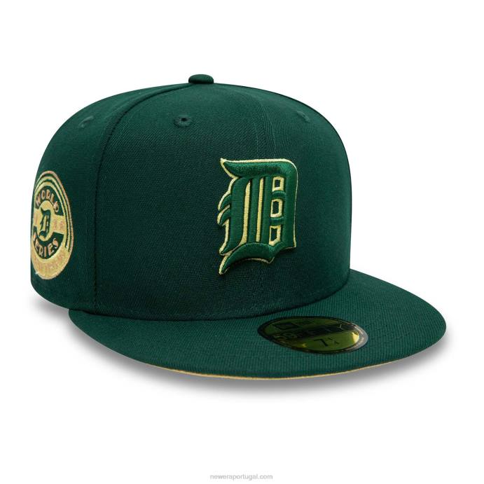 FFTN85 New Era boné detroit tigers world series verde escuro 59fifty