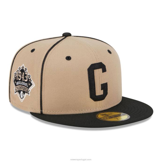 FFTN860 New Era boné ajustado homestead greys negro league bege 59fifty
