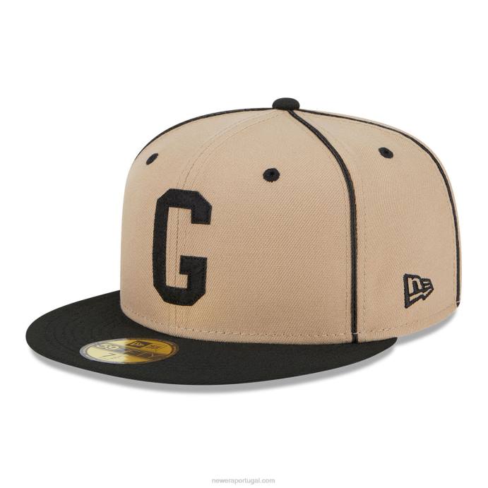 FFTN860 New Era boné ajustado homestead greys negro league bege 59fifty