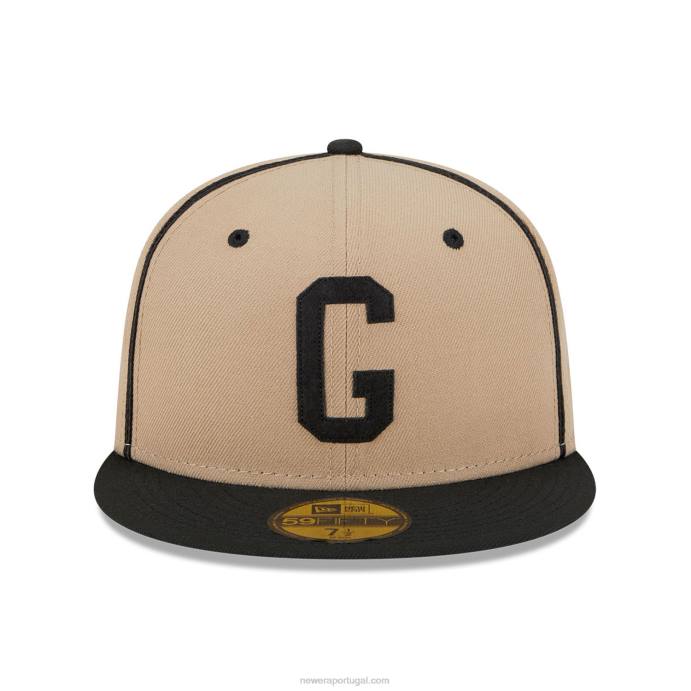 FFTN860 New Era boné ajustado homestead greys negro league bege 59fifty
