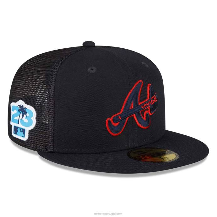 FFTN862 New Era Boné Atlanta Braves MLB Spring Training Azul 59Fifty