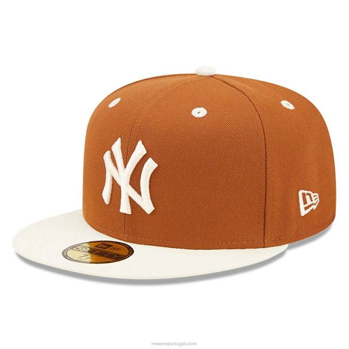FFTN863 New Era New York Yankees MLB World Series Trail Mix Brown Boné 59 Fifty