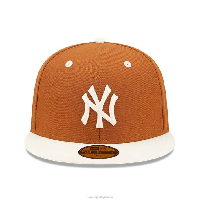FFTN863 New Era New York Yankees MLB World Series Trail Mix Brown Boné 59 Fifty