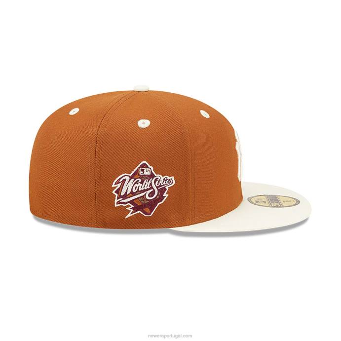 FFTN863 New Era New York Yankees MLB World Series Trail Mix Brown Boné 59 Fifty