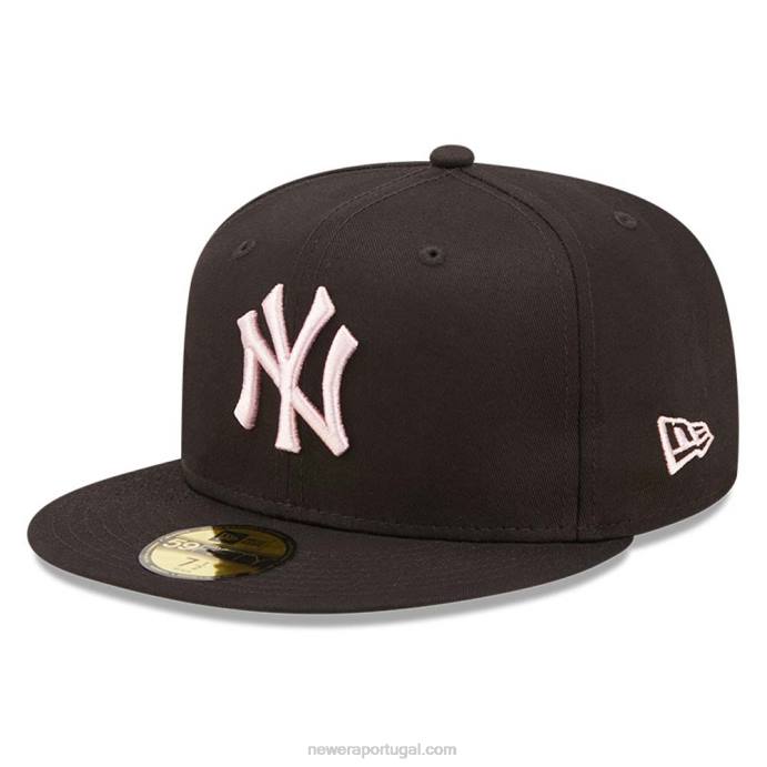 FFTN864 New Era Boné New York Yankees League Essential Preto 59Fifty