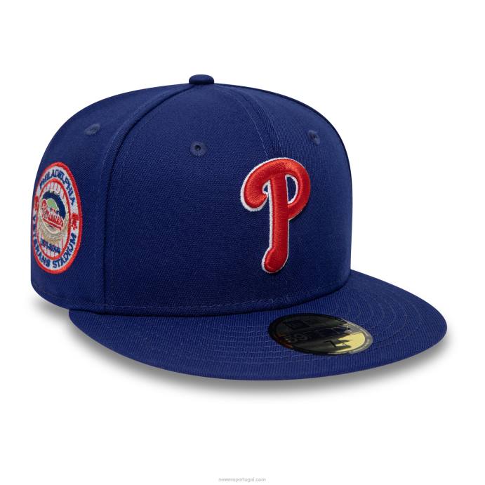 FFTN865 New Era Filadélfia phillies liga nacional estádio azul escuro 59fifty boné ajustado