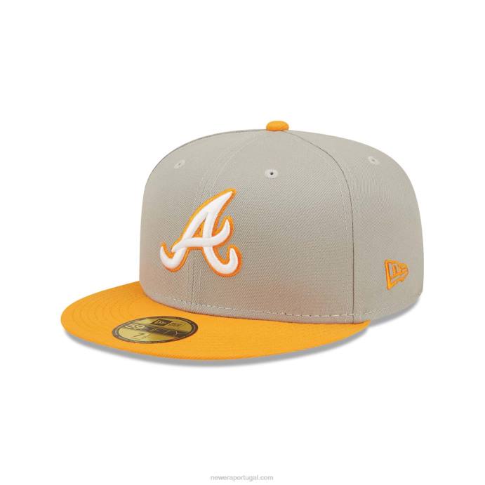 FFTN870 New Era Boné Atlanta Braves Orange Soda Grey 59Fifty