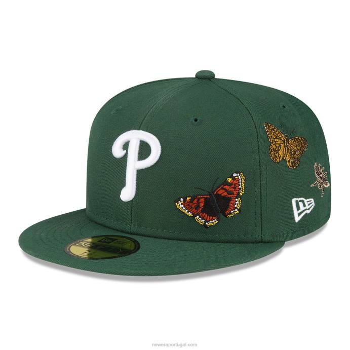 FFTN871 New Era philadelphia phillies boné de feltro x mlb verde escuro 59fifty