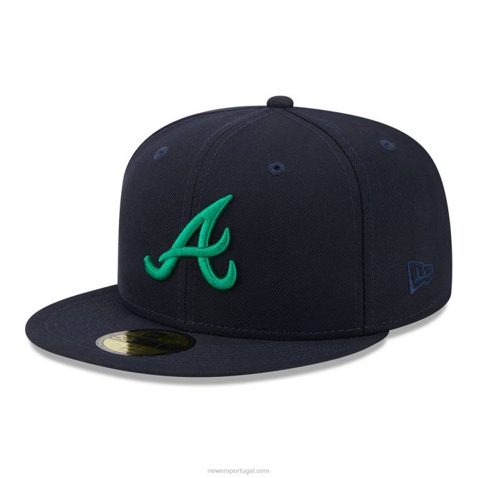 FFTN874 New Era boné atlanta braves state tartan navy 59fifty ajustado