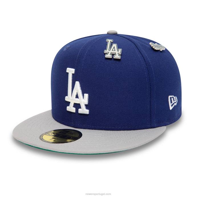 FFTN876 New Era la dodgers mlb pin badge boné azul 59fifty