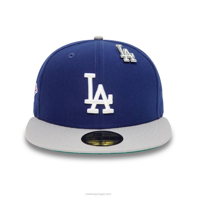 FFTN876 New Era la dodgers mlb pin badge boné azul 59fifty