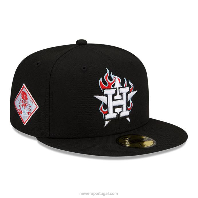 FFTN878 New Era Boné houston astros mlb team fire preto 59fifty