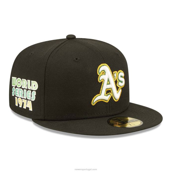 FFTN87 New Era Boné Oakland Athletics Citrus Pop Preto 59Fifty