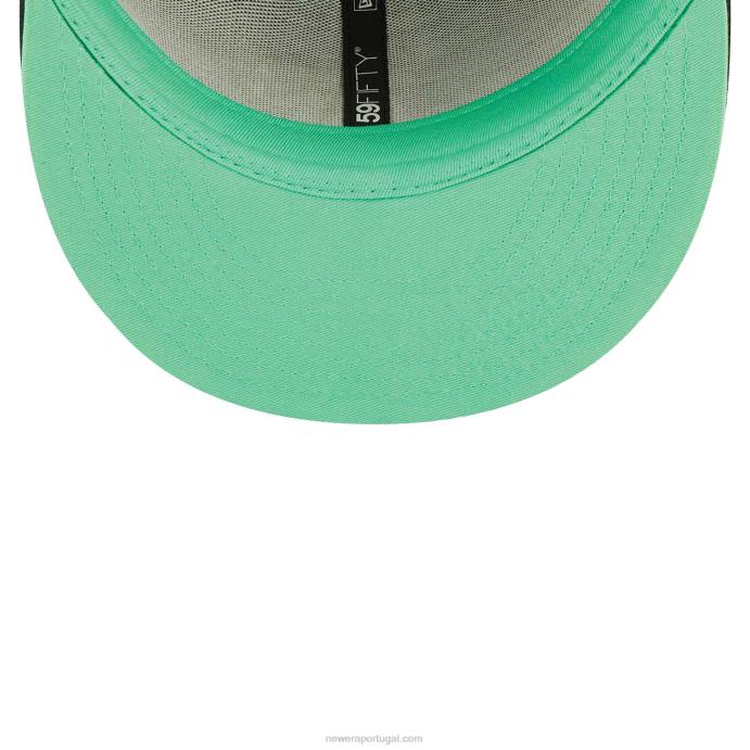 FFTN87 New Era Boné Oakland Athletics Citrus Pop Preto 59Fifty