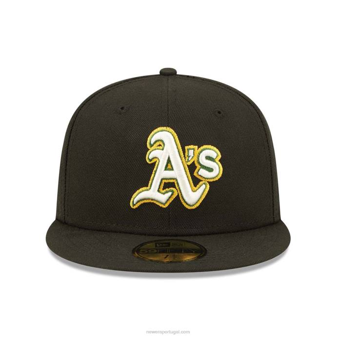 FFTN87 New Era Boné Oakland Athletics Citrus Pop Preto 59Fifty