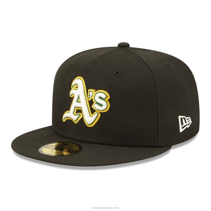 FFTN87 New Era Boné Oakland Athletics Citrus Pop Preto 59Fifty
