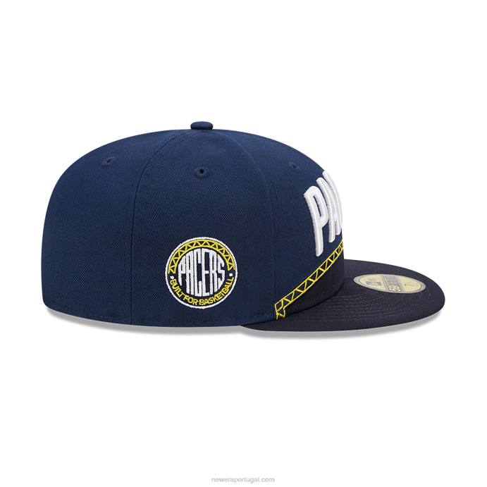 FFTN880 New Era Boné Indiana Pacers Authentics City Edition azul escuro 59fifty