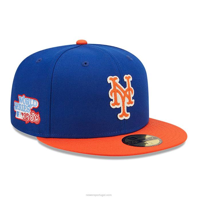 FFTN883 New Era New York Mets Ne Letterman Blue Boné 59 Fifty