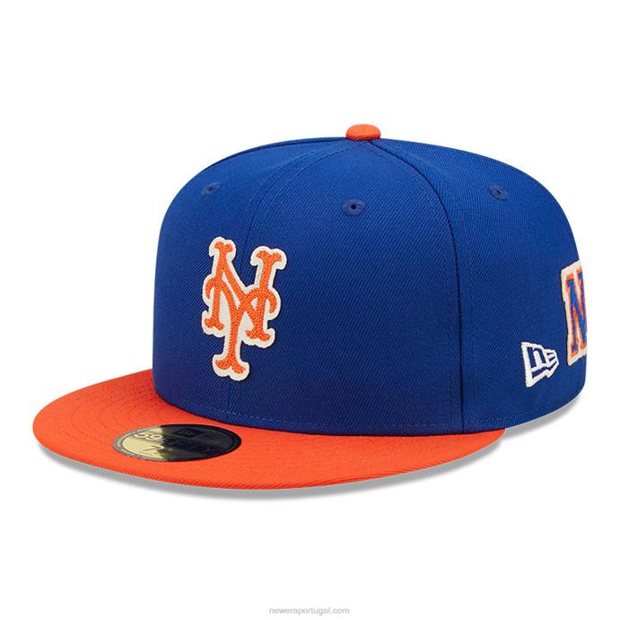 FFTN883 New Era New York Mets Ne Letterman Blue Boné 59 Fifty