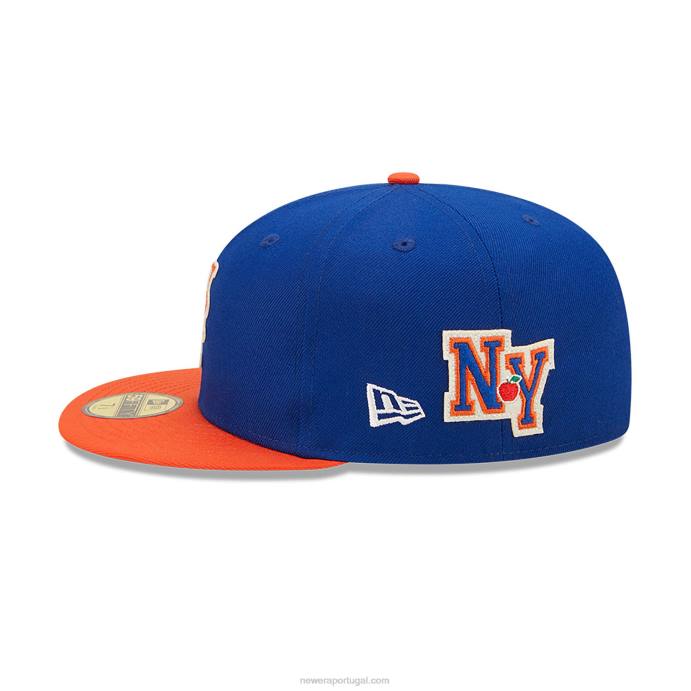 FFTN883 New Era New York Mets Ne Letterman Blue Boné 59 Fifty