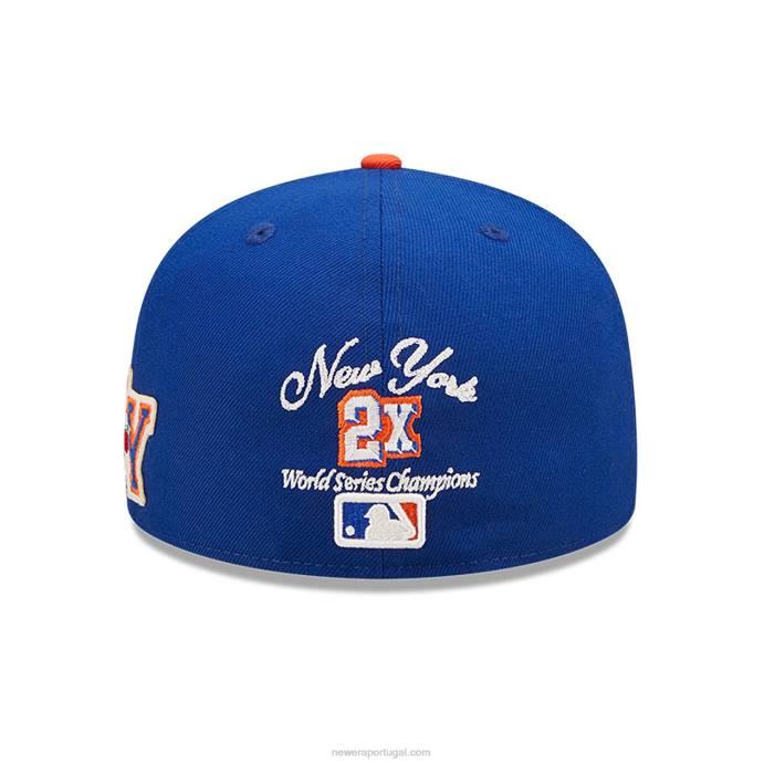 FFTN883 New Era New York Mets Ne Letterman Blue Boné 59 Fifty