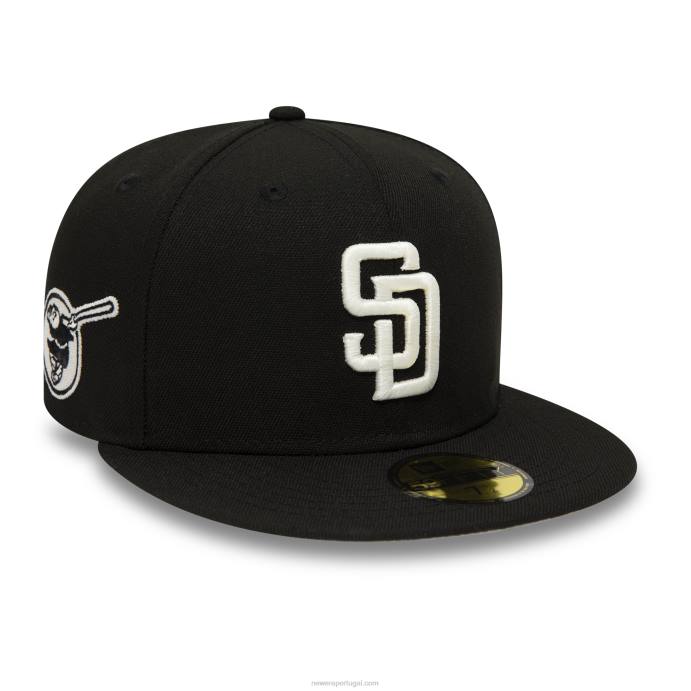 FFTN888 New Era san diego padres brilha no escuro boné preto 59fifty