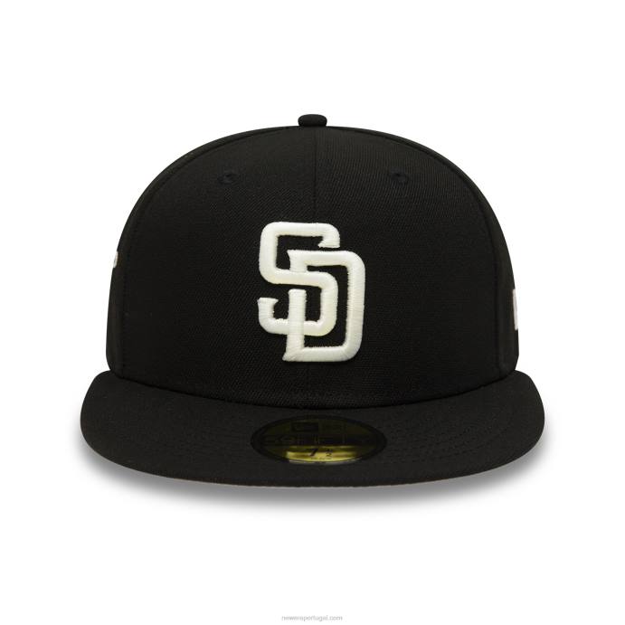 FFTN888 New Era san diego padres brilha no escuro boné preto 59fifty