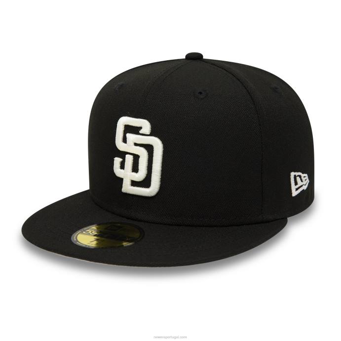 FFTN888 New Era san diego padres brilha no escuro boné preto 59fifty