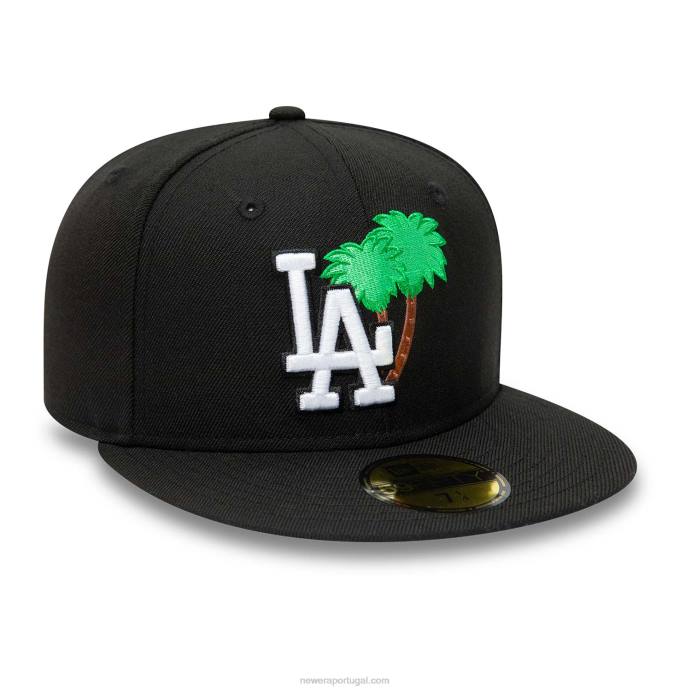 FFTN88 New Era boné justo la dodgers verde palmeira preto 59fifty