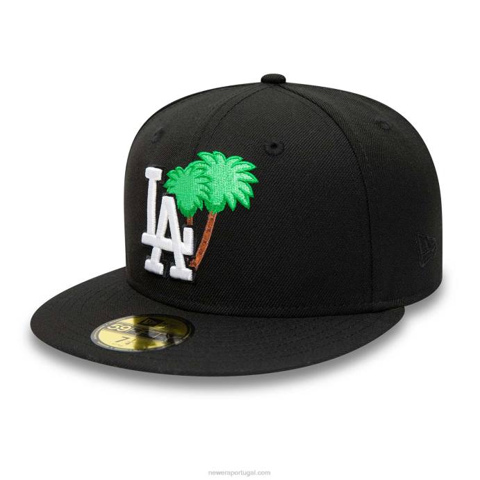 FFTN88 New Era boné justo la dodgers verde palmeira preto 59fifty
