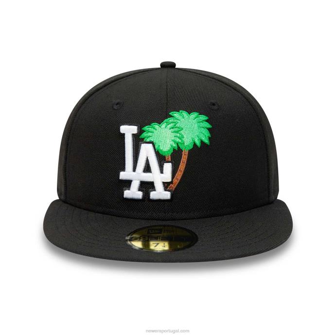 FFTN88 New Era boné justo la dodgers verde palmeira preto 59fifty