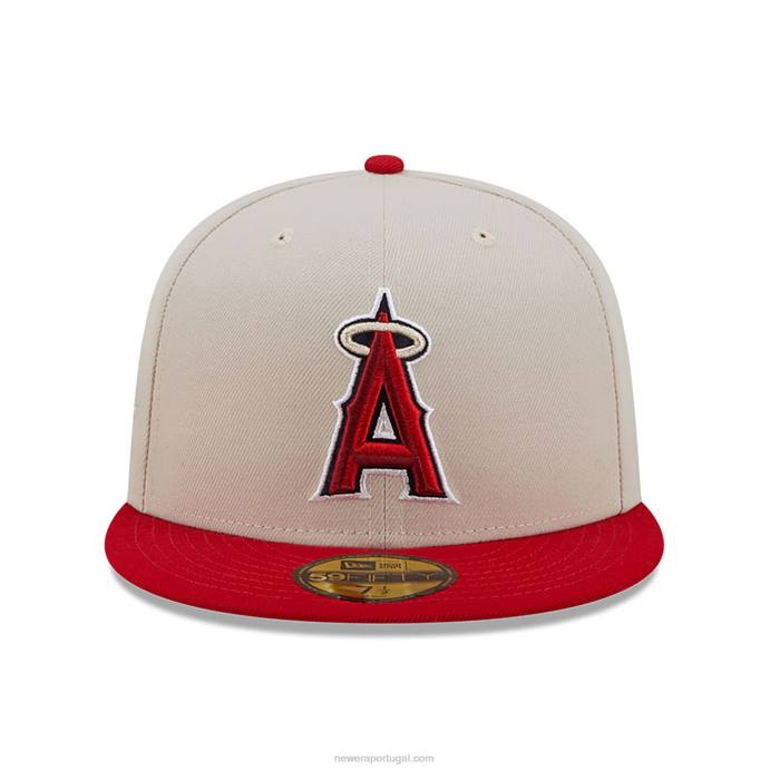 FFTN890 New Era boné justo 59fifty branco clássico la angeles fall