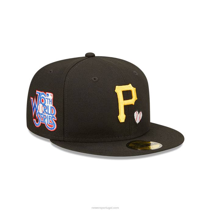 FFTN891 New Era boné justo pittsburgh pirates mlb team heart preto 59fifty