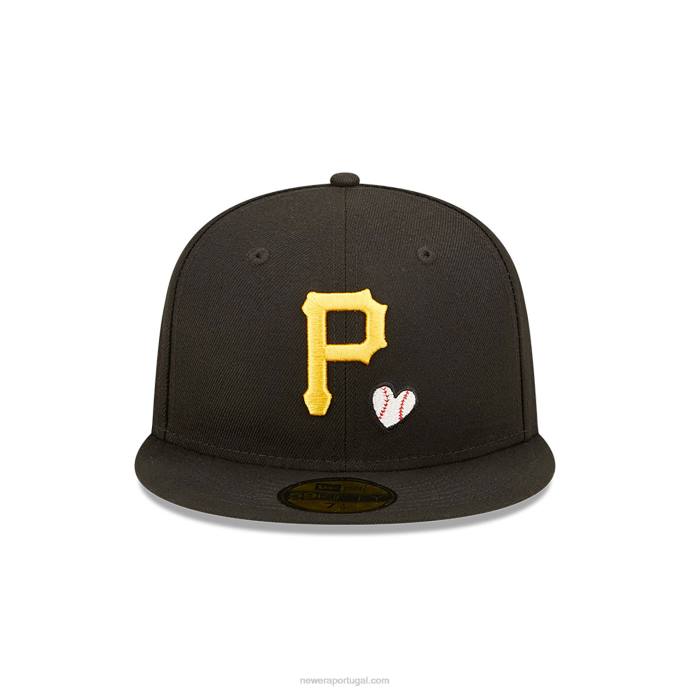FFTN891 New Era boné justo pittsburgh pirates mlb team heart preto 59fifty