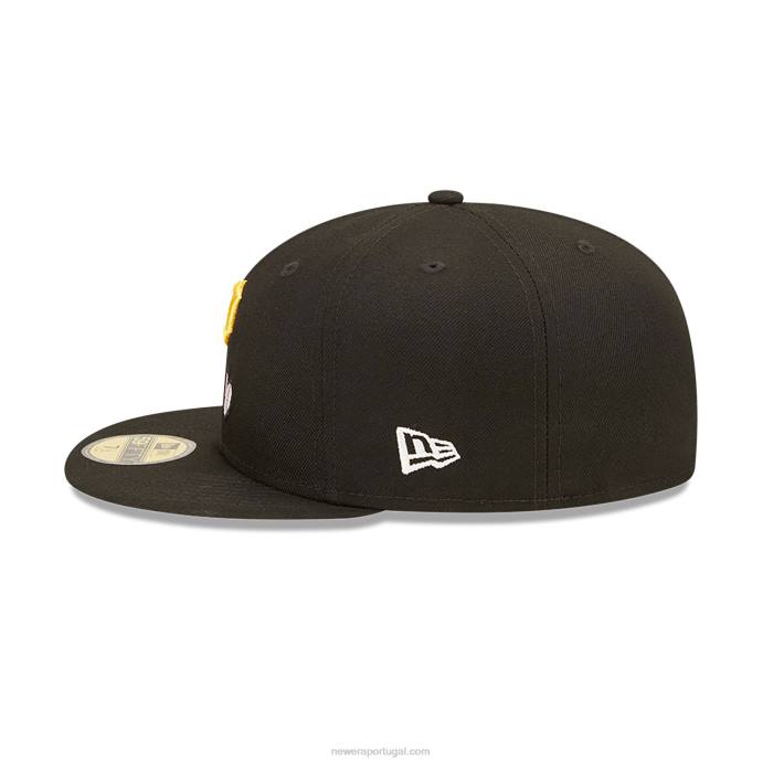 FFTN891 New Era boné justo pittsburgh pirates mlb team heart preto 59fifty