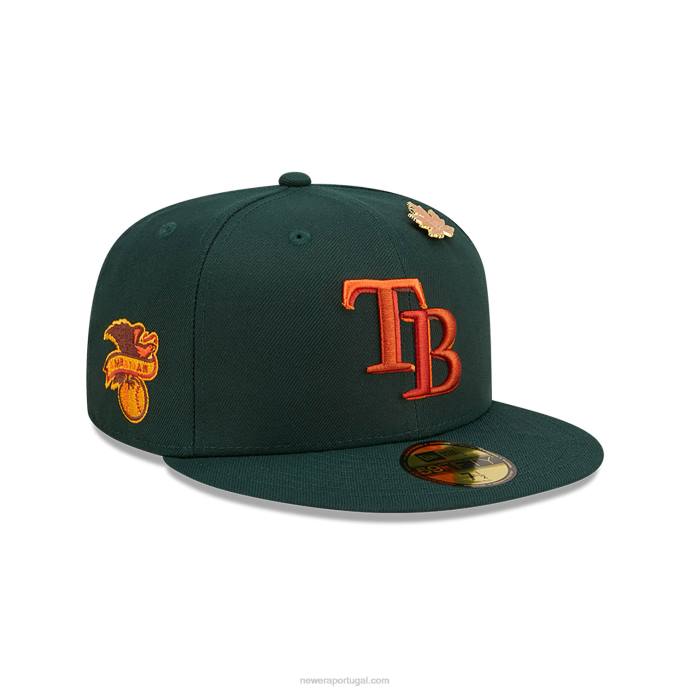FFTN892 New Era tampa bay frondosa verde escuro 59fifty boné ajustado