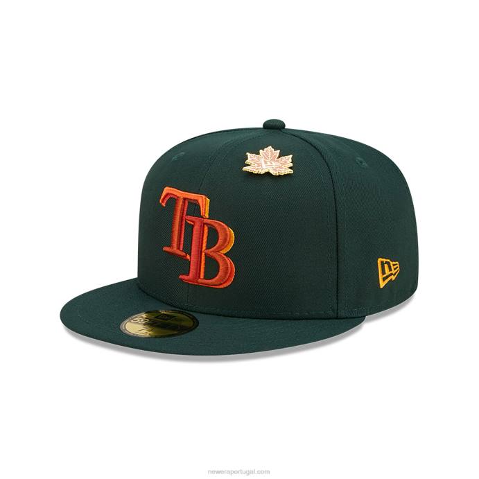 FFTN892 New Era tampa bay frondosa verde escuro 59fifty boné ajustado