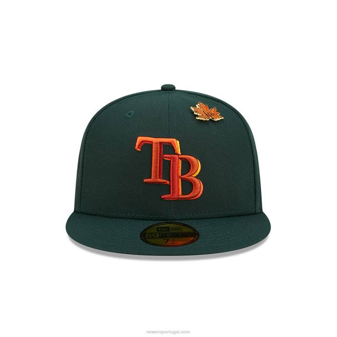 FFTN892 New Era tampa bay frondosa verde escuro 59fifty boné ajustado