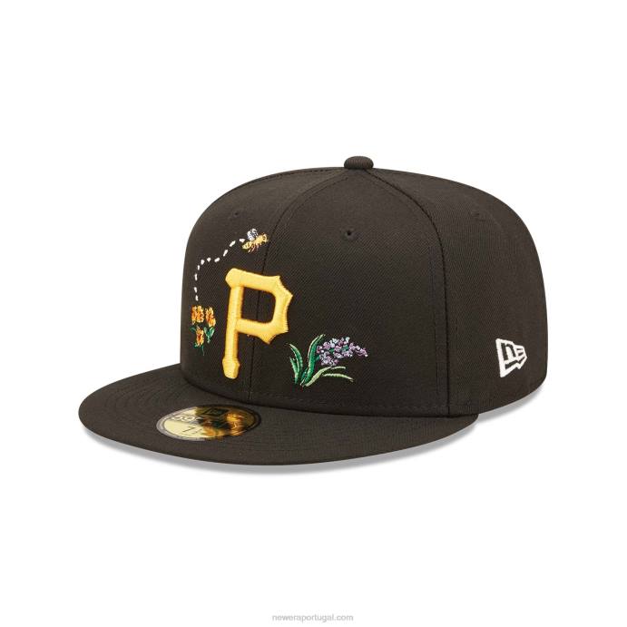 FFTN895 New Era boné pittsburgh pirates aquarela floral preto 59fifty