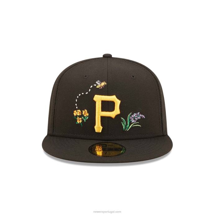 FFTN895 New Era boné pittsburgh pirates aquarela floral preto 59fifty