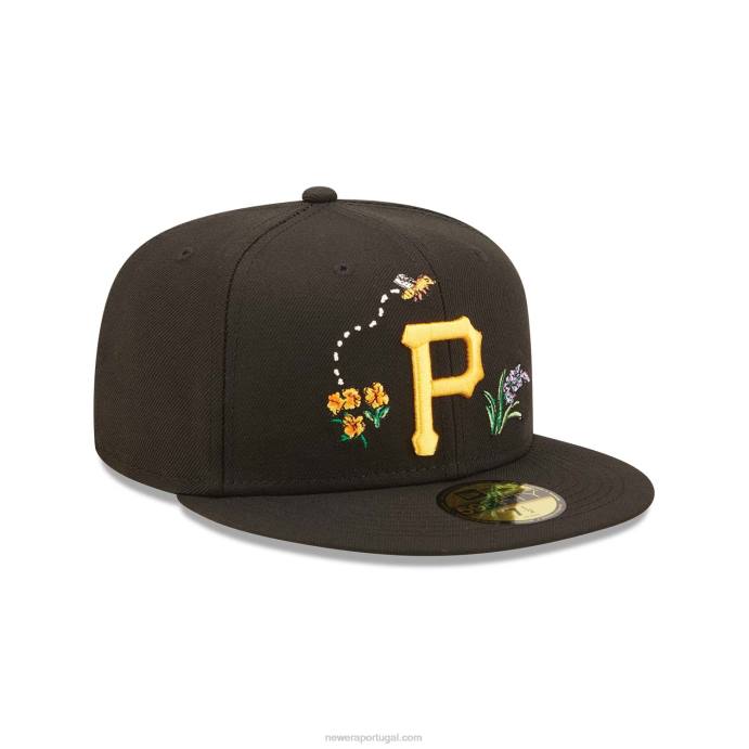 FFTN895 New Era boné pittsburgh pirates aquarela floral preto 59fifty