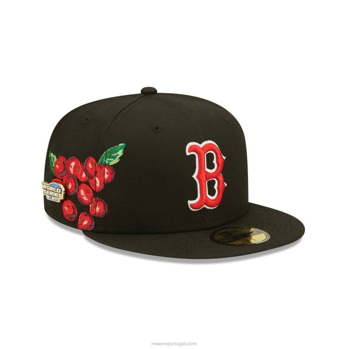 FFTN897 New Era Boné Boston Red Sox Fruit Black 59Fifty