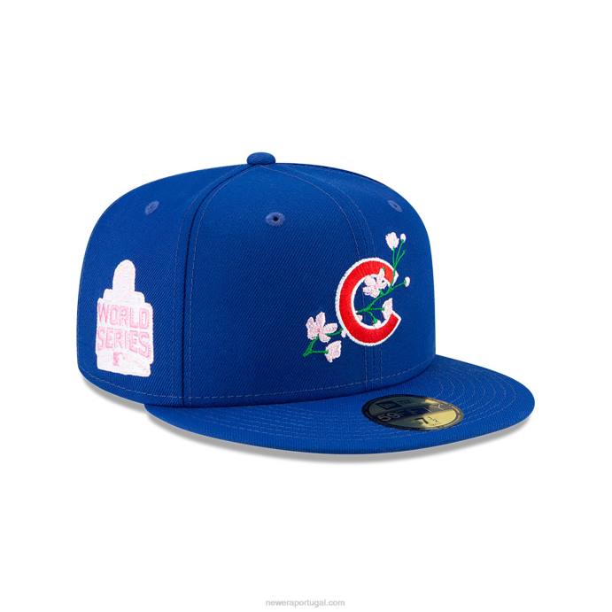 FFTN898 New Era chicago cubs boné lateral bloom blue 59fifty
