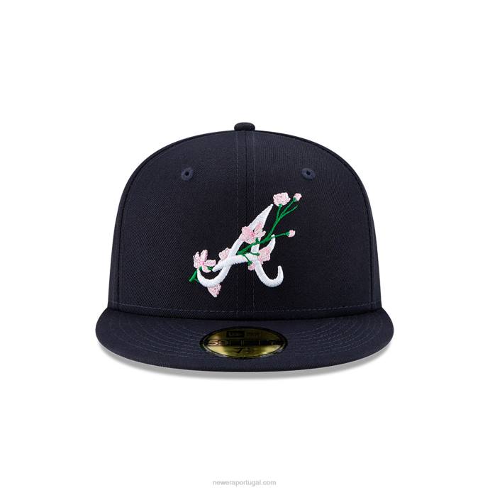 FFTN899 New Era Boné ajustado azul marinho 59fifty com patch lateral Atlanta Braves