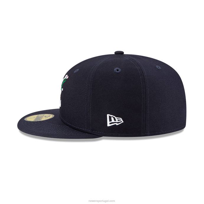 FFTN899 New Era Boné ajustado azul marinho 59fifty com patch lateral Atlanta Braves
